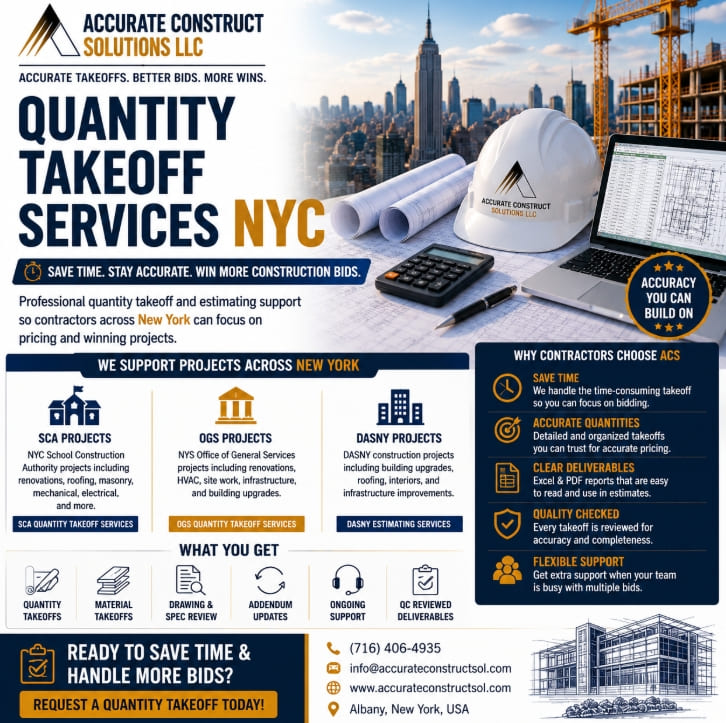 Quantity Takeoff Services NYC for Construction Contractors